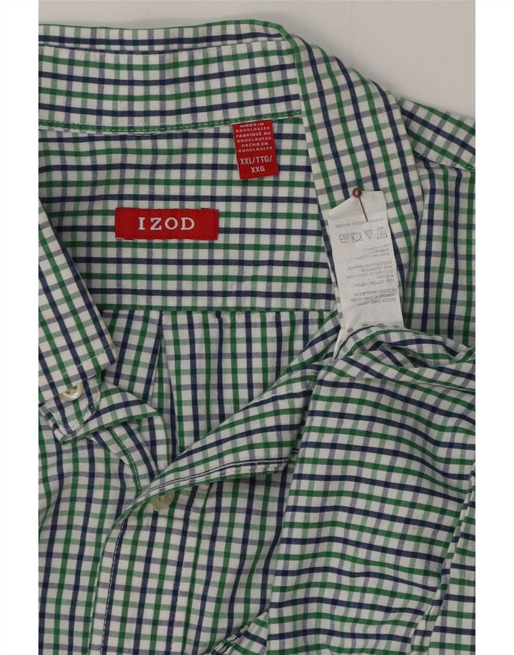 Camisa masculina IZOD 2XL algodão guingão verde