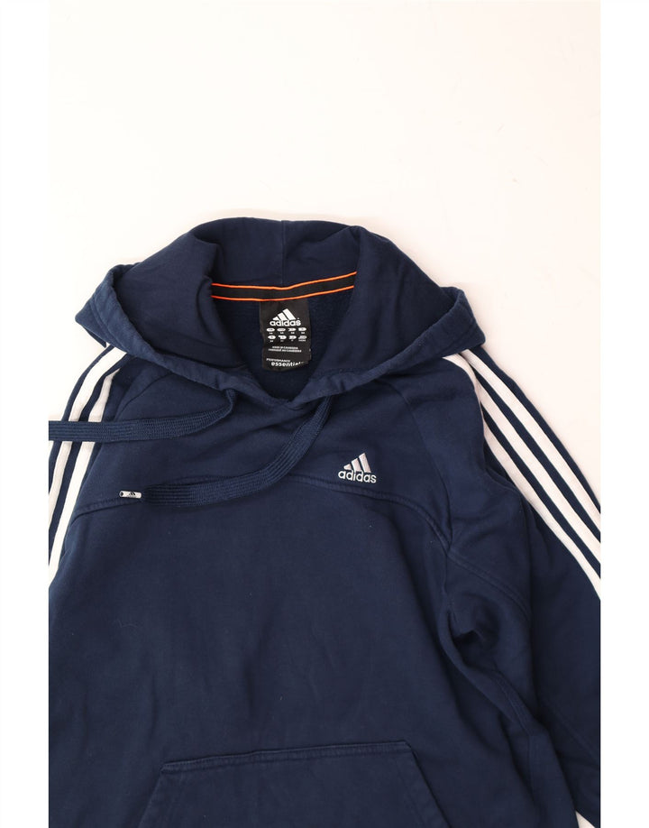 ADIDAS Mens Hoodie Jumper Médio Azul Marinho Algodão