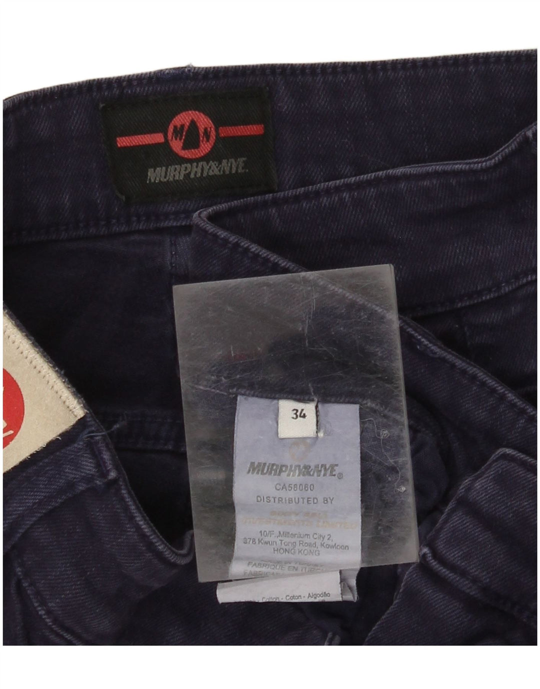 Jeans slim masculino MURPHY & NYE W34 L34 azul marinho algodão