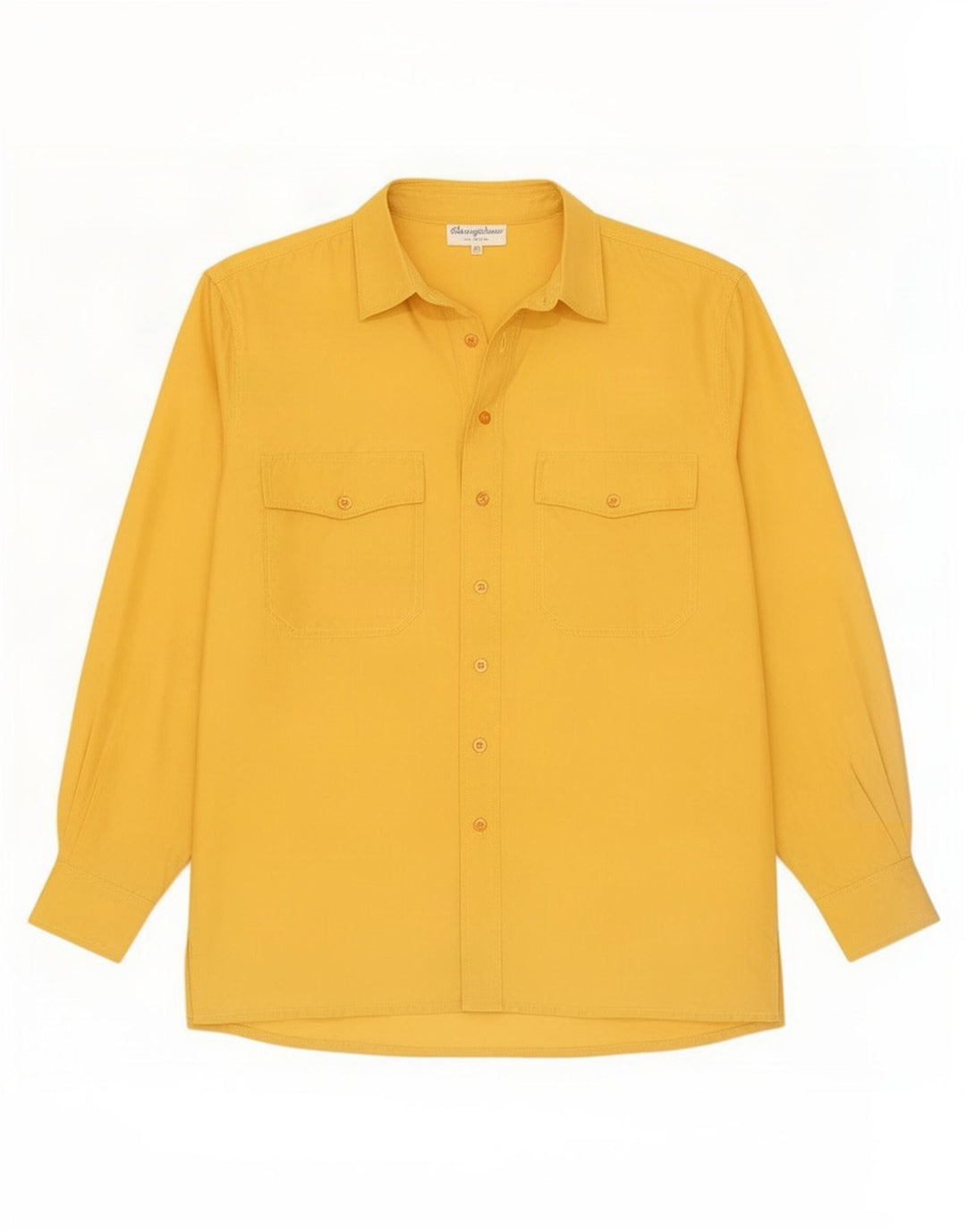 Camisa masculina vintage seda amarela média
