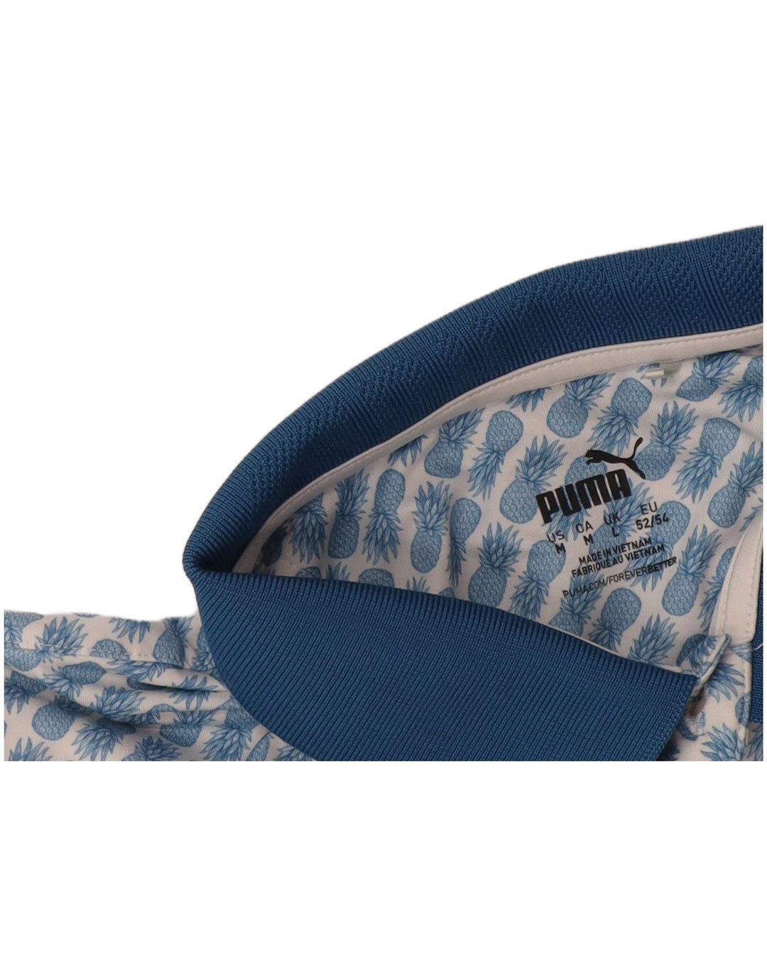 Camisa polo masculina Puma Abstract Pattern grande festival azul