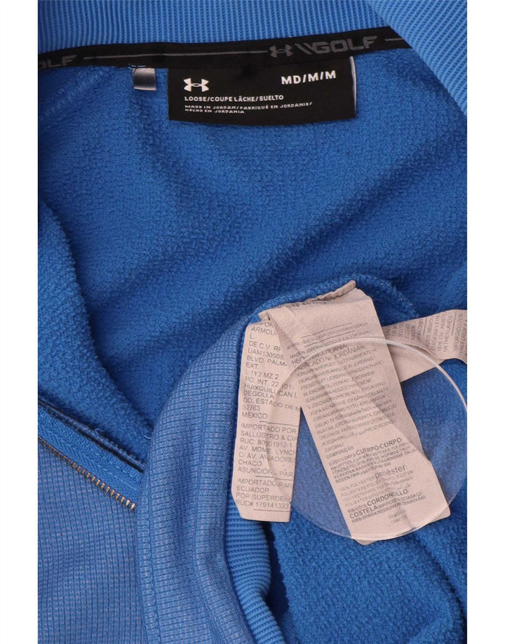 Moletom masculino Under Armour com zíper e gola em poliéster azul médio