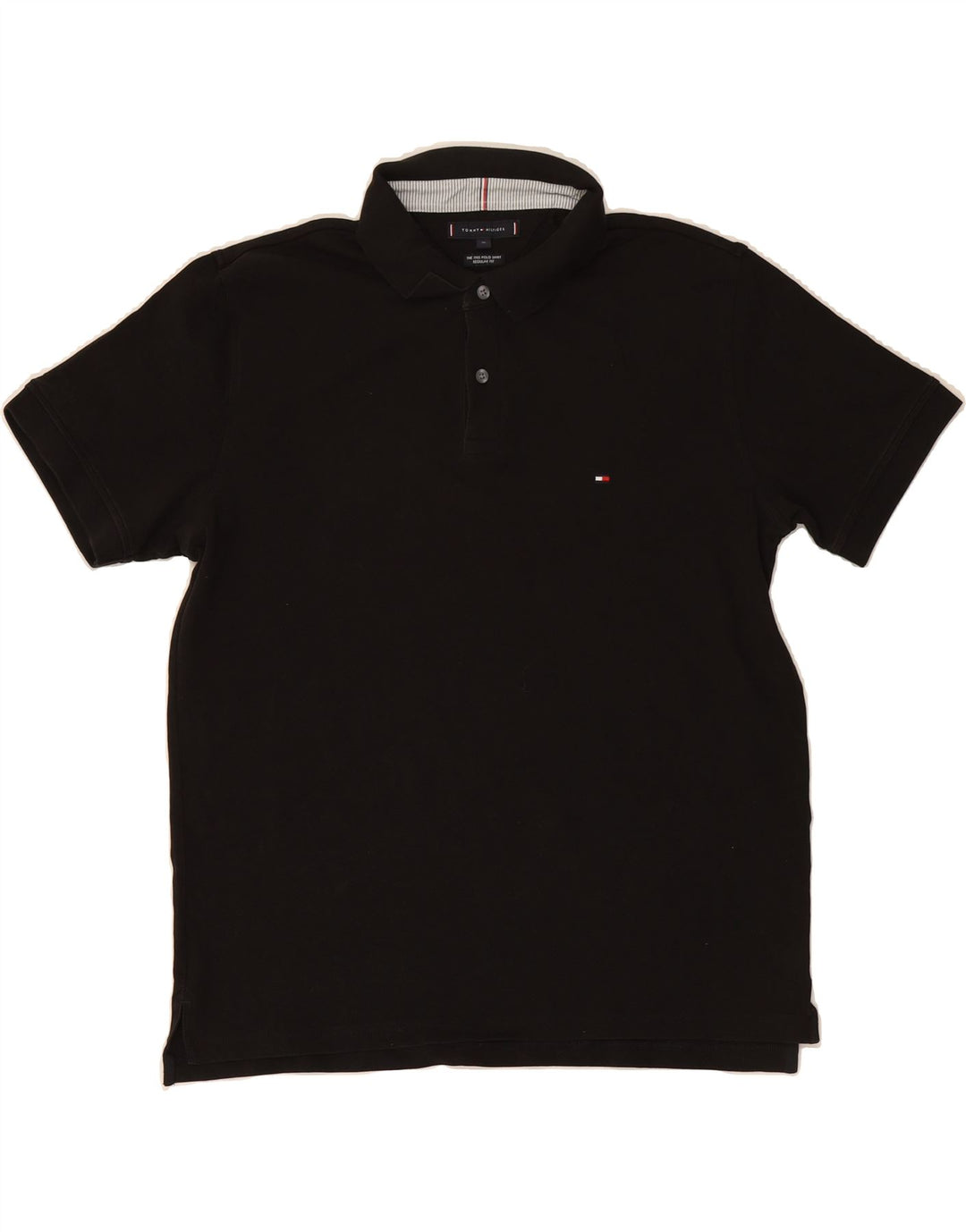 TOMMY HILFIGER Mens Regular Fit Polo Shirt XL Black Cotton Vintage Tommy Hilfiger and Second-Hand Tommy Hilfiger from Messina Hembry 