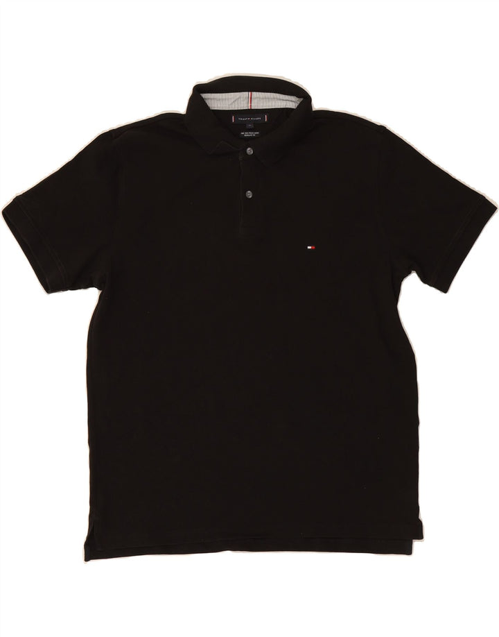 TOMMY HILFIGER Mens Regular Fit Polo Shirt XL Black Cotton Vintage Tommy Hilfiger and Second-Hand Tommy Hilfiger from Messina Hembry 