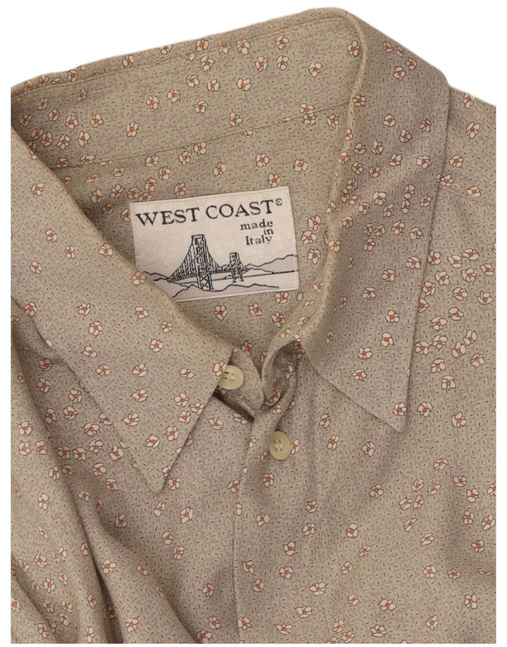 Camisa masculina WEST COAST grande cinza floral