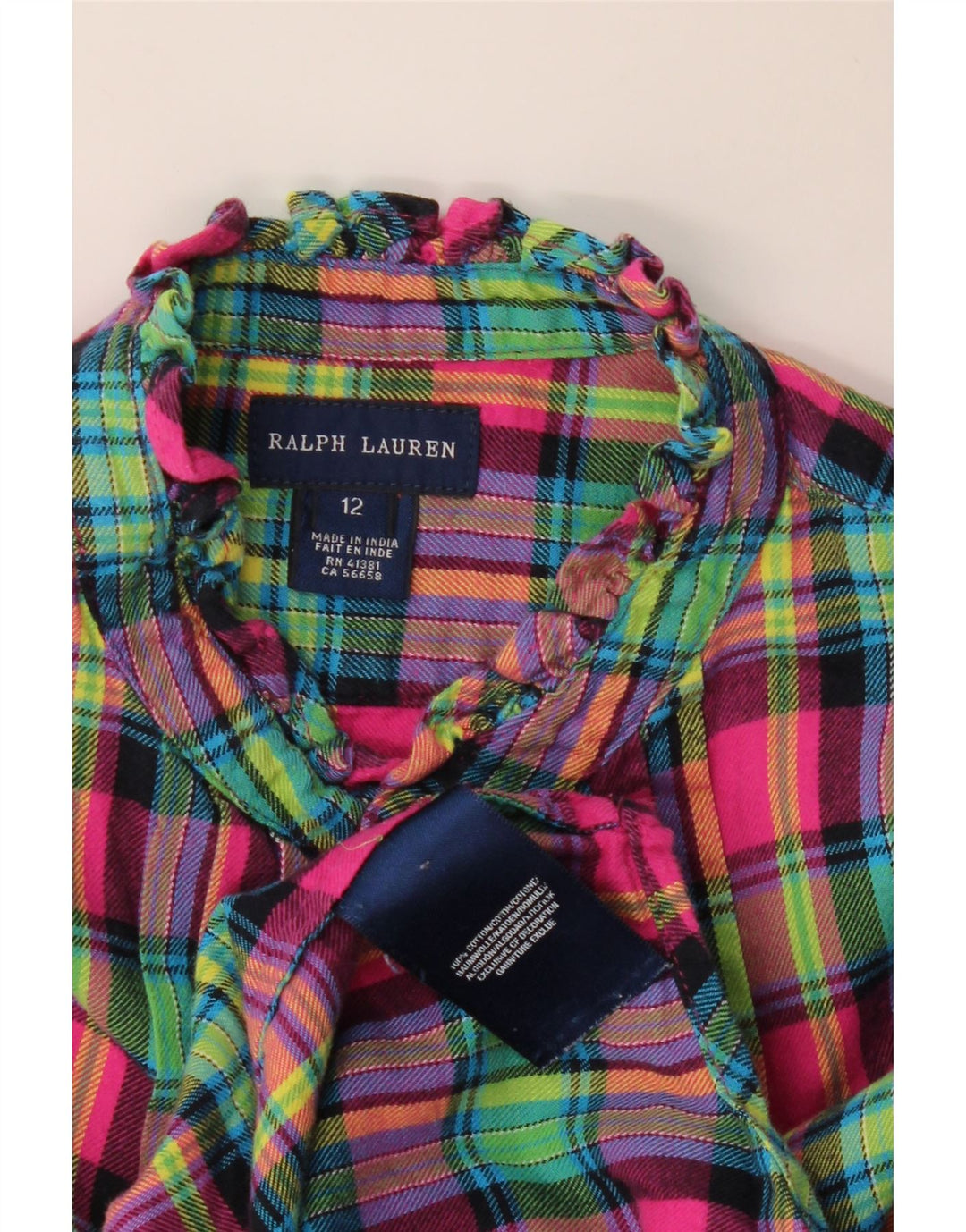 Camisa pulôver de flanela Ralph Lauren para meninas 11-12 anos algodão multicolorido