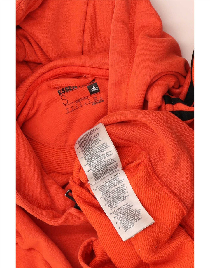 Suéter masculino Adidas Climalite Zip com capuz pequeno laranja poliéster
