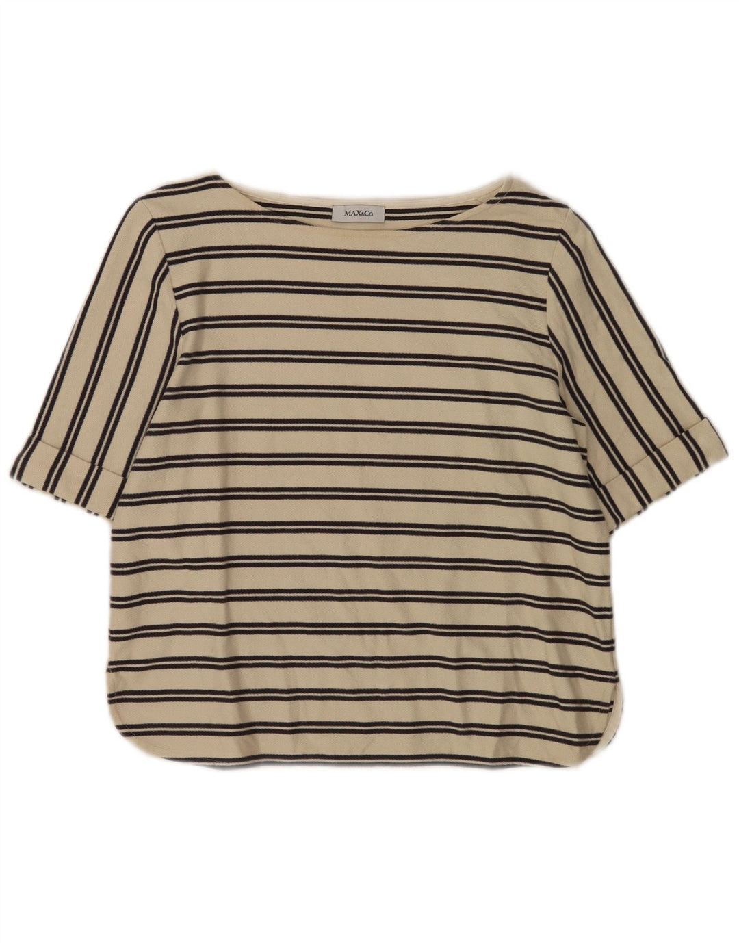 Blusa feminina Max & Co. UK 12 listrada branca média