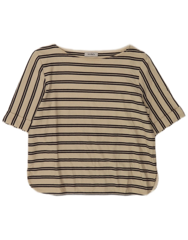 Blusa feminina Max & Co. UK 12 listrada branca média