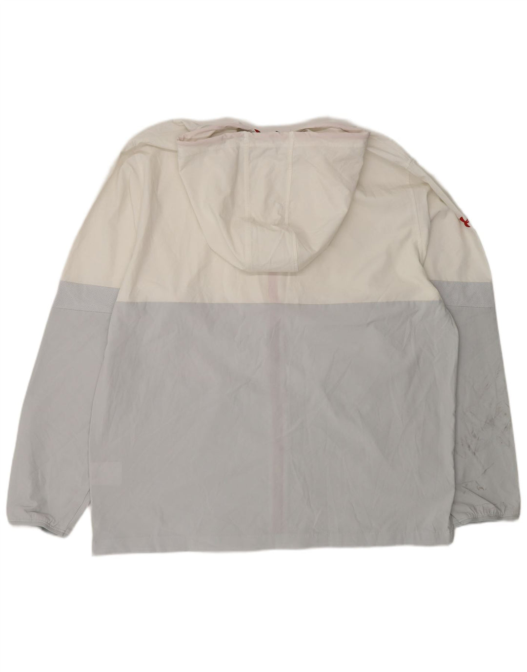 Jaqueta de chuva masculina Under Armour com capuz UK 44 2XL poliéster colorblock branco