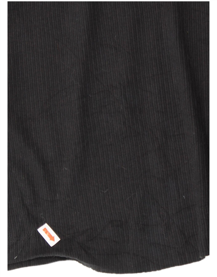 J. CREW Top feminino manga comprida UK 16 grande preto