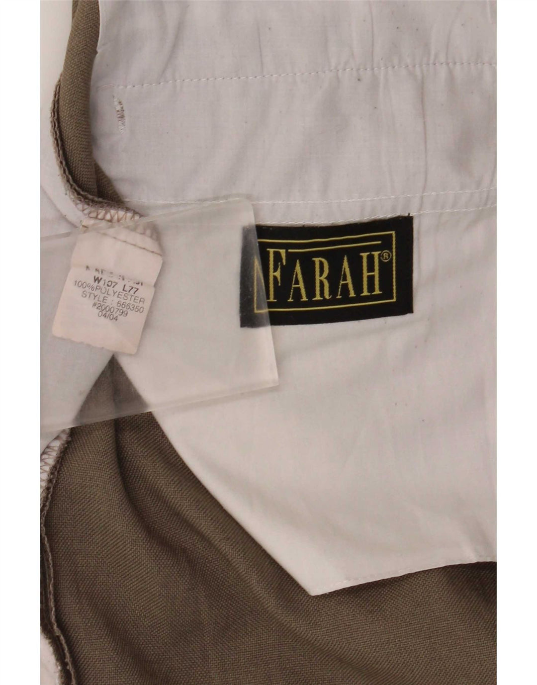 Calça masculina Farah Pegged Suit W42 L30 poliéster marrom