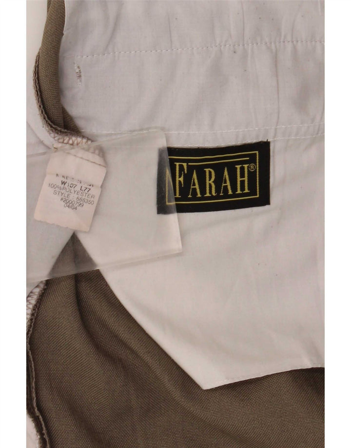 Calça masculina Farah Pegged Suit W42 L30 poliéster marrom