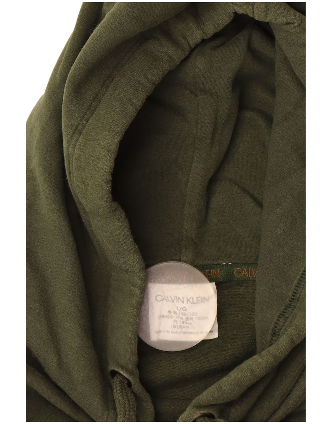 Suéter feminino com capuz gráfico grande CALVIN KLEIN Reino Unido 16 grande cáqui