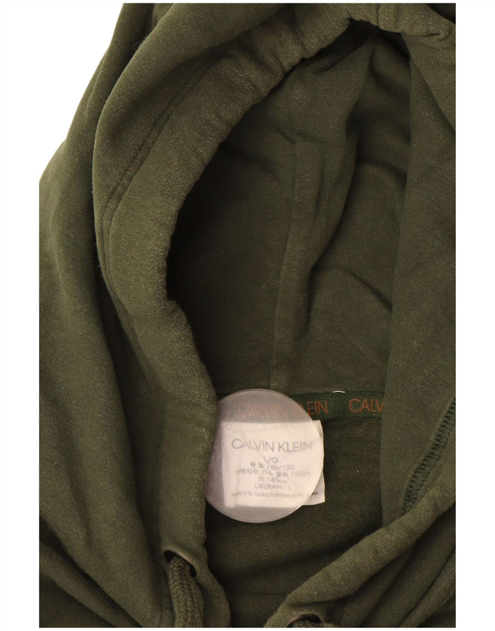 Suéter feminino com capuz gráfico grande CALVIN KLEIN Reino Unido 16 grande cáqui