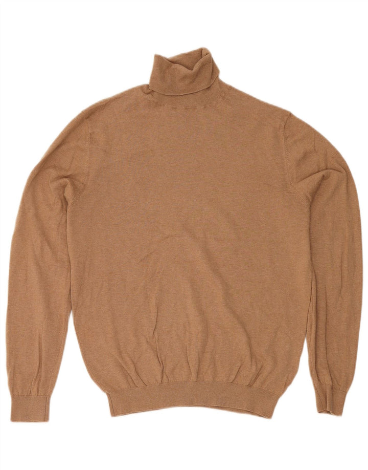 Suéter masculino Massimo Dutti com gola redonda, algodão bege grande