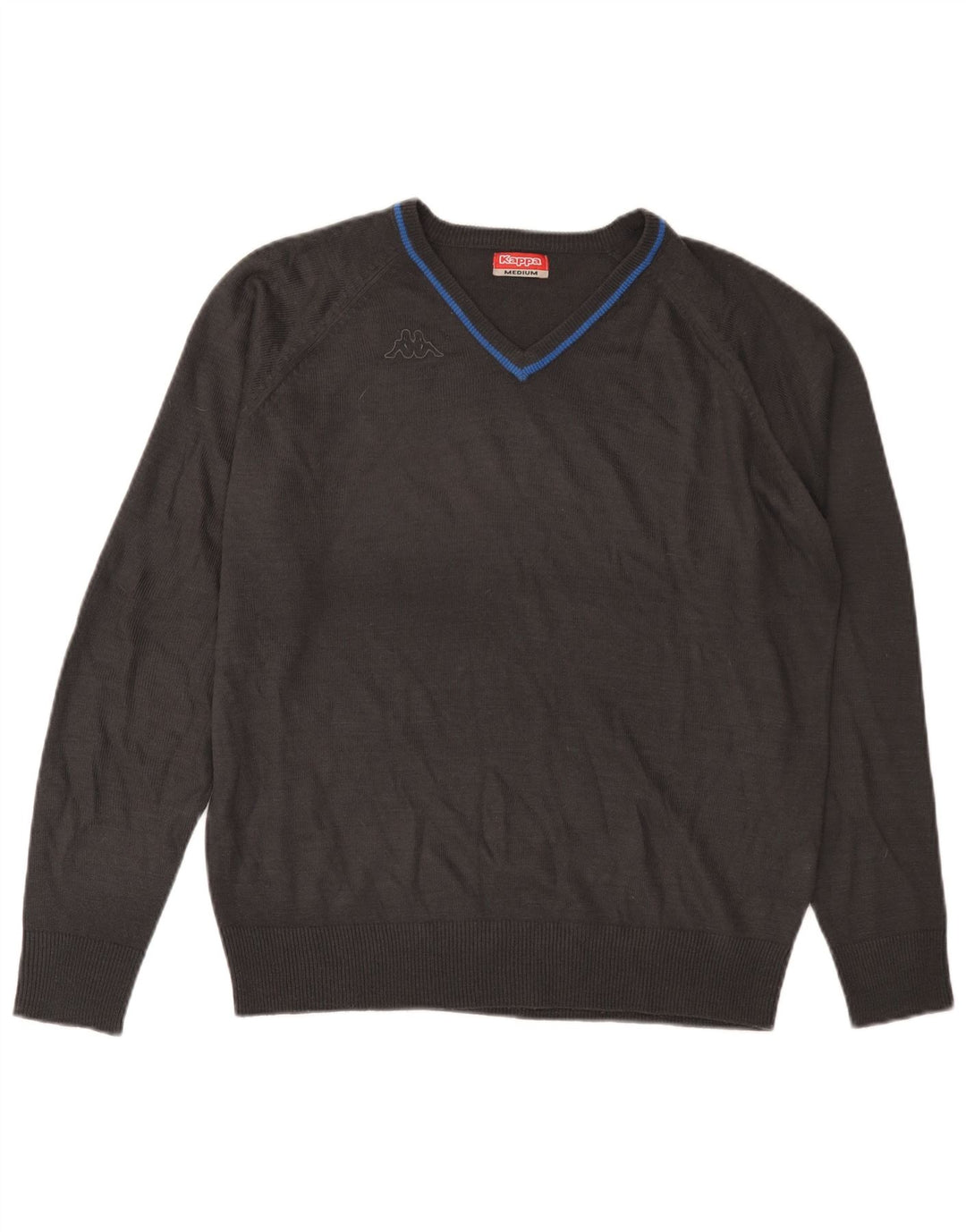 Suéter masculino KAPPA com decote em V cinza médio acrílico
