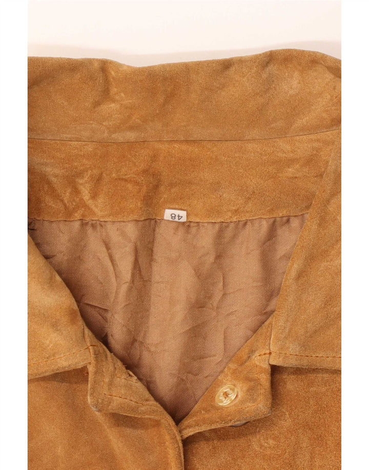 Jaqueta feminina vintage de camurça IT 48 XL couro bege