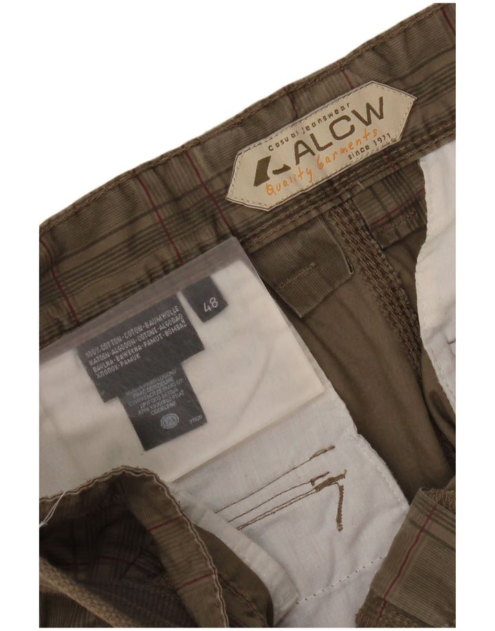 C&A Mens Cargo Shorts EU 48 Médio W34 Cáqui Xadrez Algodão