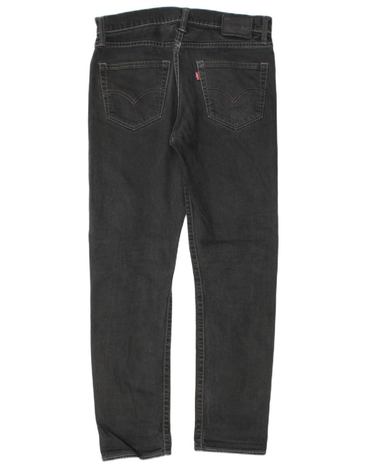 LEVI'S Masculino 522 Straight Jeans W30 L28 Algodão Preto