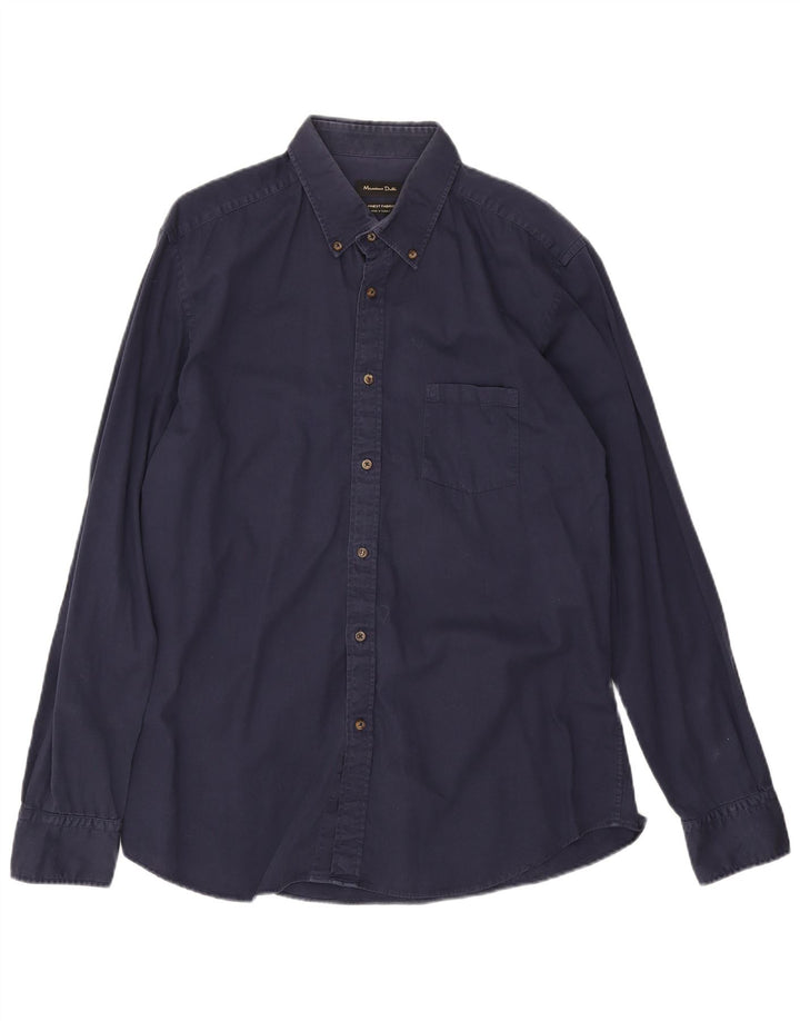 Camisa masculina Massimo Dutti XL azul marinho