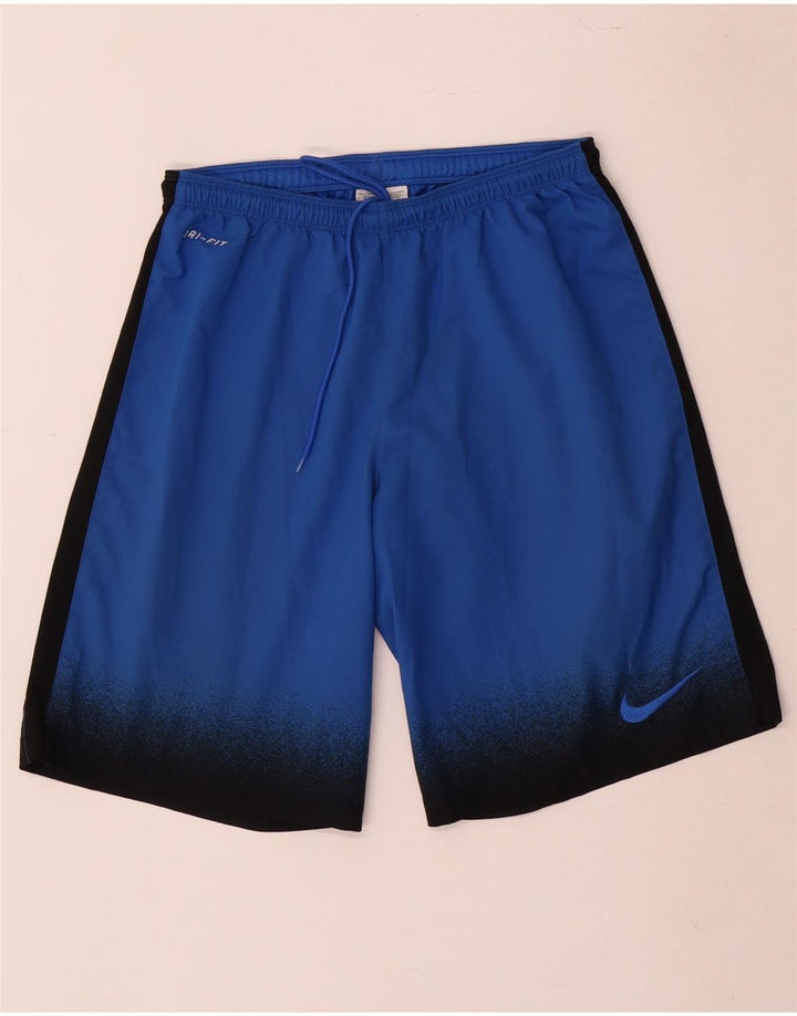 Nike Mens Dri Fit Sport Shorts Pequeno Azul Colorblock Poliéster