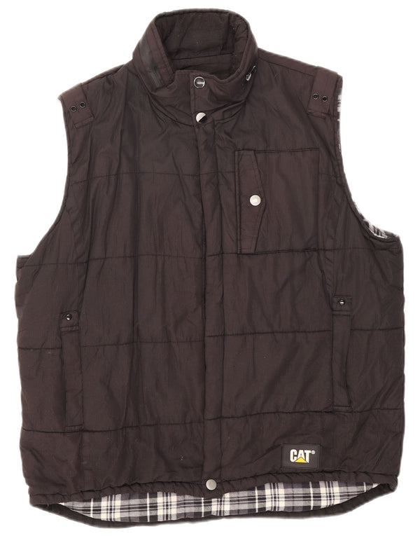 Colete acolchoado com capuz masculino CAT UK 44 2XL cinza