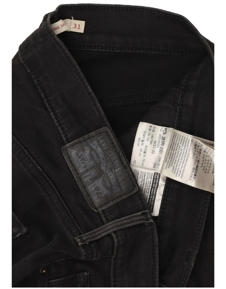 Calça jeans skinny feminina Levi's W31 L32 algodão preto