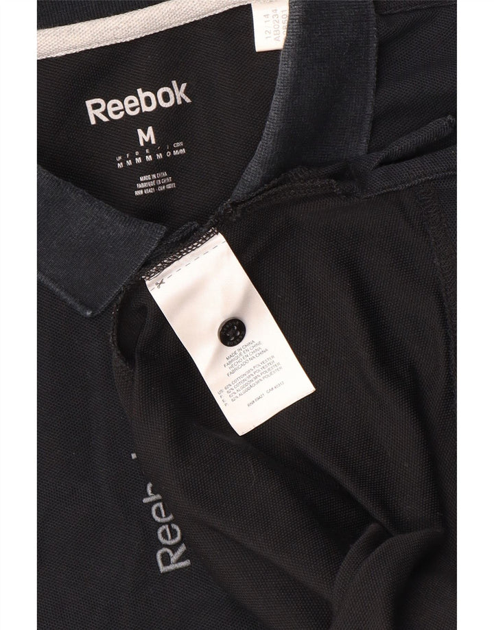 Camisa polo masculina Reebok médio algodão preto