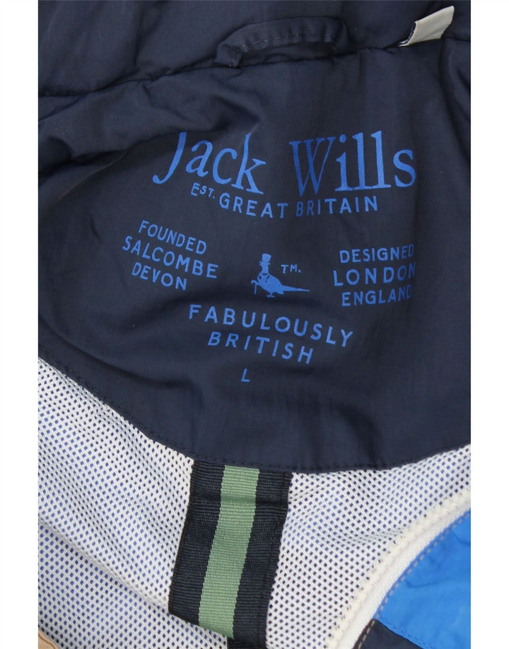 Jaqueta de chuva masculina com capuz Jack Wills UK 40 grande bloco colorido multicolorido