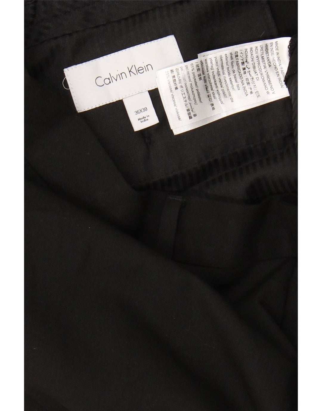 CALVIN KLEIN Calça Chino Masculina Slim W36 L30 Poliéster Preto