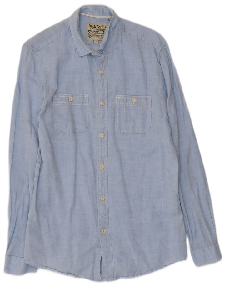 Camisa masculina Jack Wills pequena linho azul