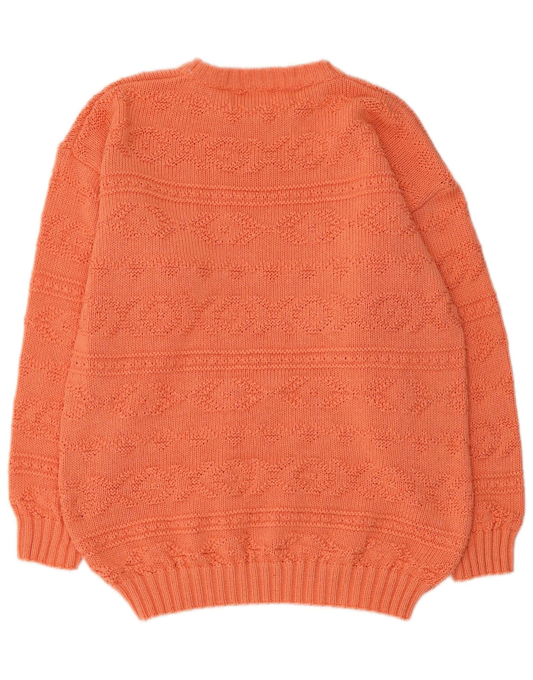 Suéter feminino VINTAGE com gola canoa Reino Unido 12 médio laranja