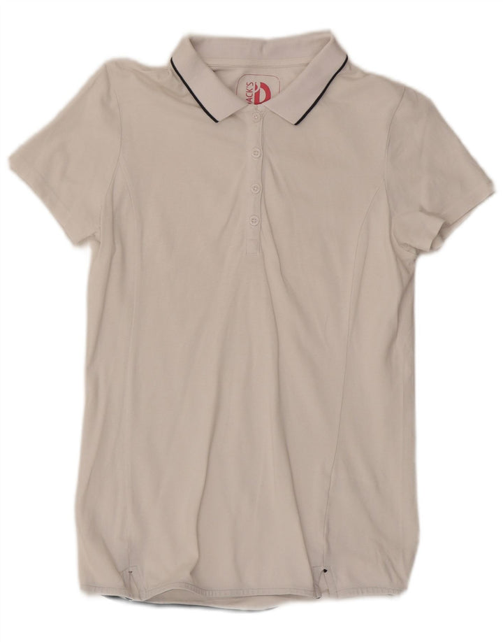 Camisa polo feminina Dack's UK 12 algodão branco médio