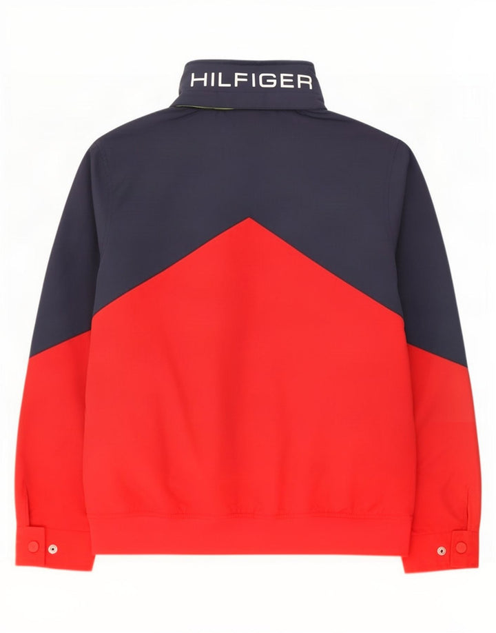 Jaqueta bomber masculina com capuz Tommy Hilfiger Reino Unido 38 bloco colorido azul marinho médio
