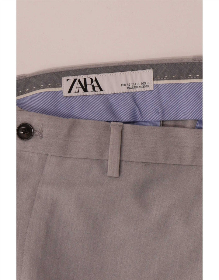 Calça Chino Regular Cônica Masculina Zara EU 40 Médio W31 L25 Cinza