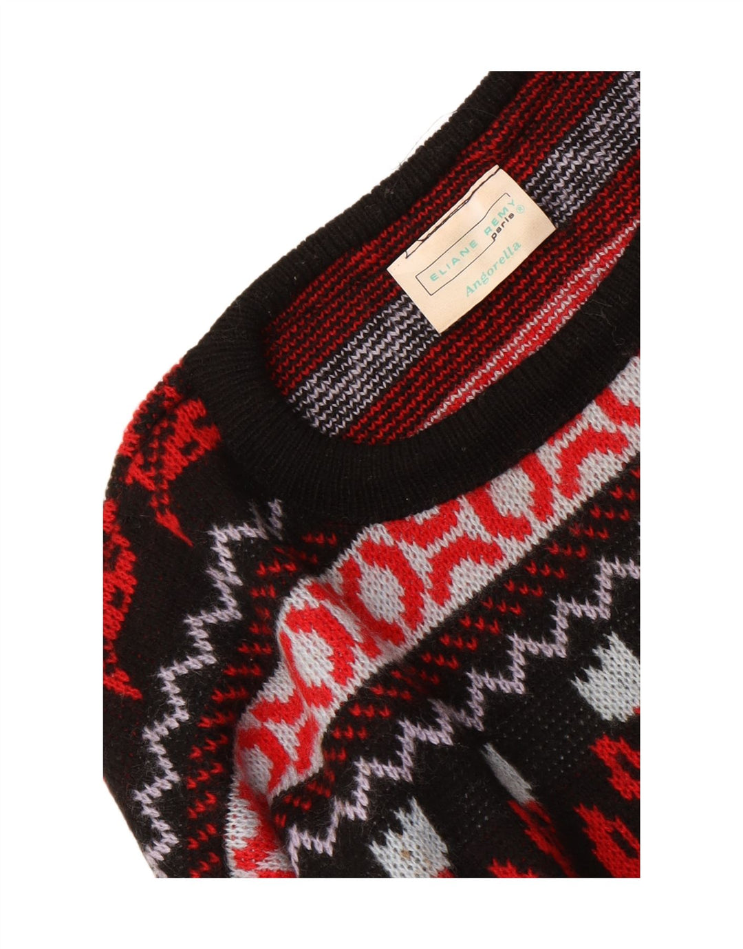 Suéter vintage masculino com gola redonda, acrílico floral médio multicolorido