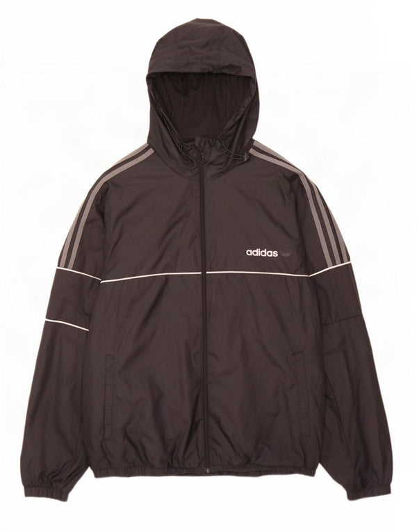 Adidas Mens Graphic Hooded Rain Jacket UK 42 XL Poliéster Preto