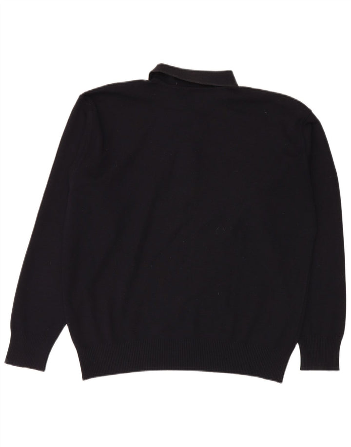 Suéter masculino Paul & Shark Yachting Polo com gola em lã azul marinho médio