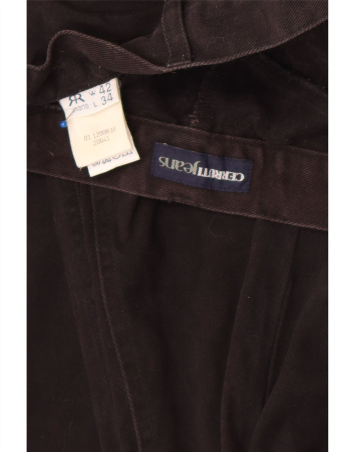 Calça jeans reta masculina Cerruti W42 L34 algodão preto