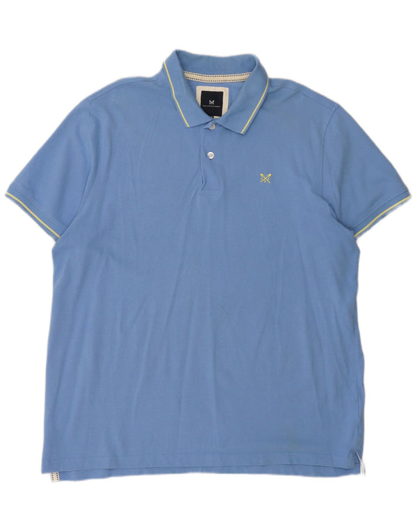 Camisa polo masculina 2XL de algodão azul da Crew Clothing