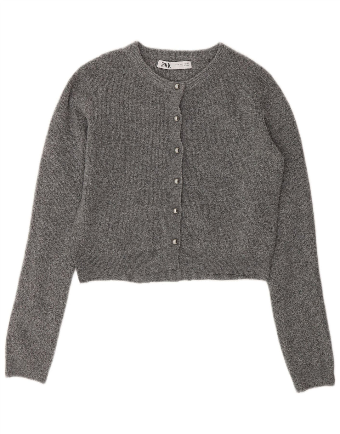Suéter Zara Feminino Crop Cardigan Reino Unido 10 Pequeno Cinza