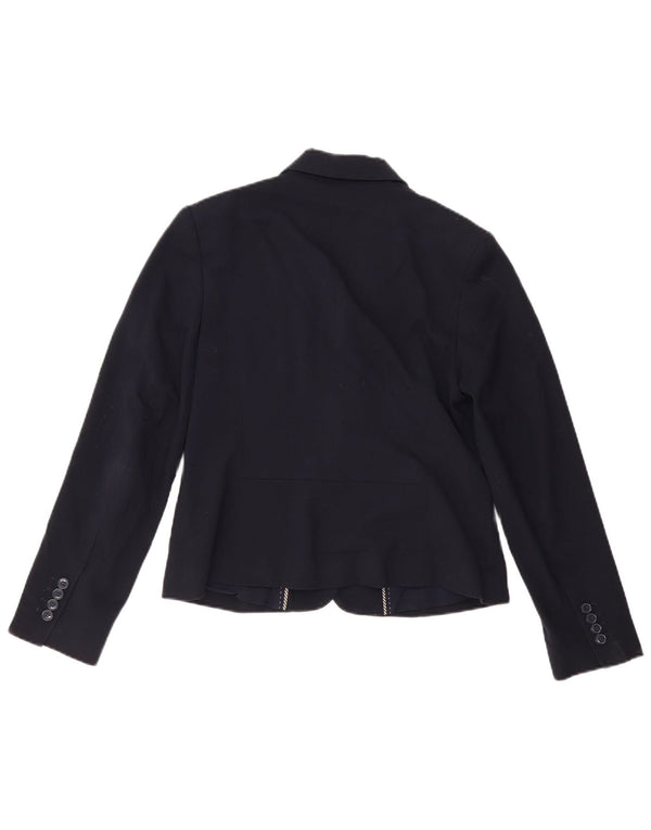 Jaqueta blazer feminina de 2 botões Marks & Spencer Reino Unido 12 médio azul marinho