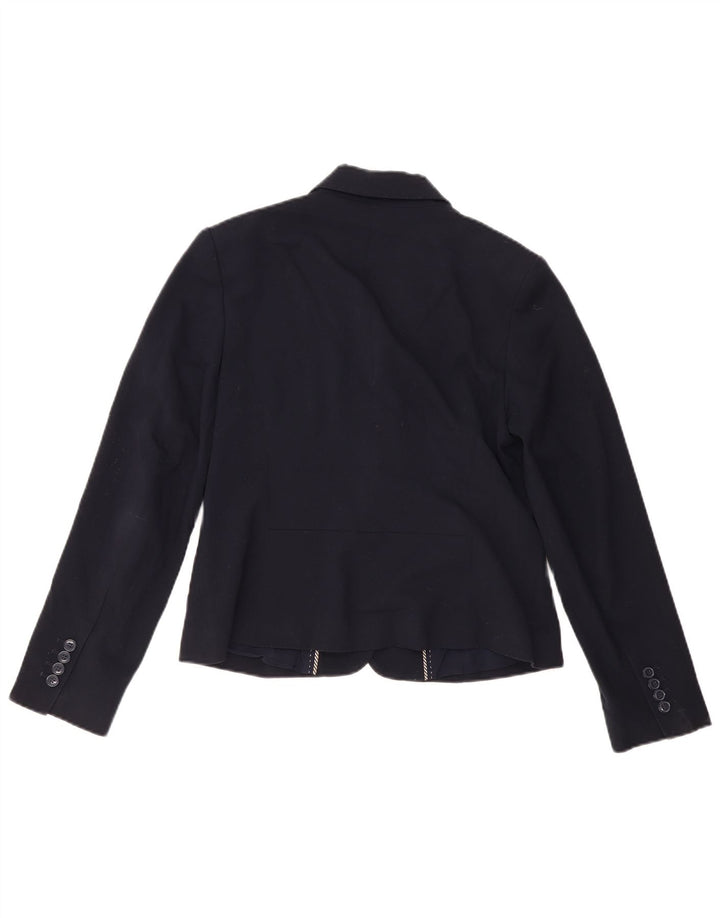 Jaqueta blazer feminina de 2 botões Marks & Spencer Reino Unido 12 médio azul marinho
