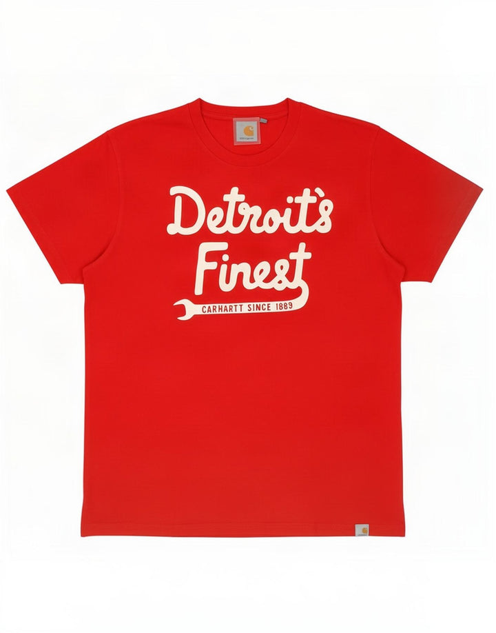 Camiseta gráfica masculina Carhartt Top médio algodão vermelho
