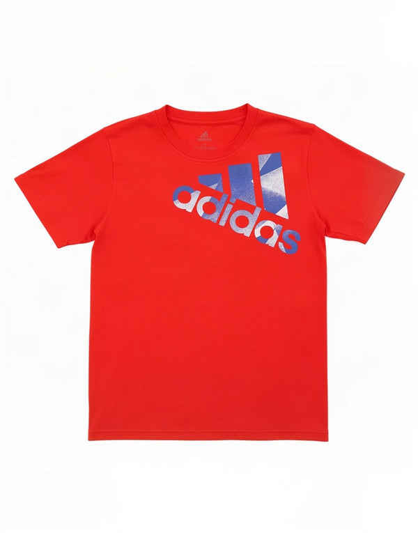 Adidas Mens Graphic T-Shirt Top Pequeno Poliéster Vermelho