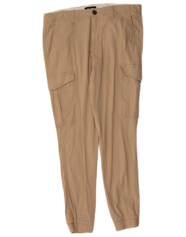 Calça cargo masculina Jack & Jones Joggers W34 L29 algodão bege