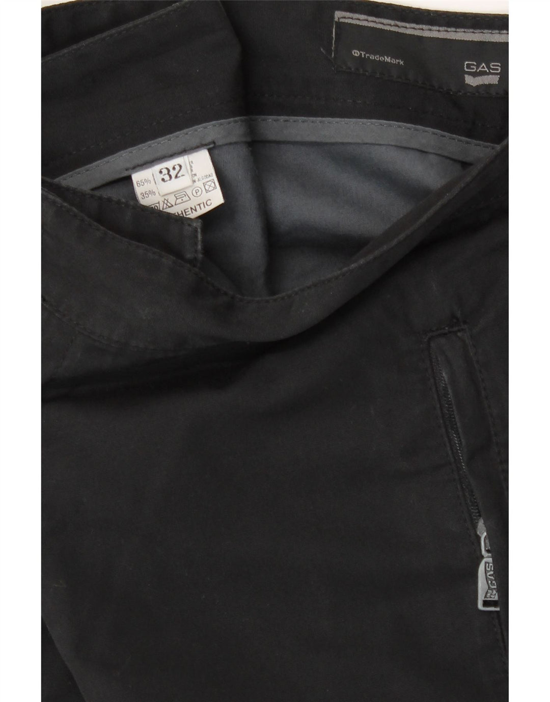 Calça Chino Reta Masculina Gas W32 L33 Poliéster Preto