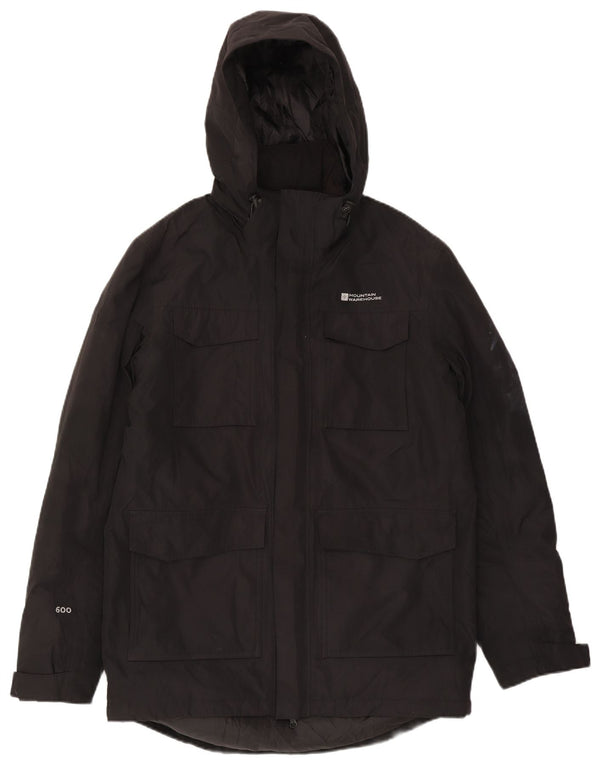 Casaco acolchoado com capuz masculino Mountain Warehouse poliéster preto médio UK 38