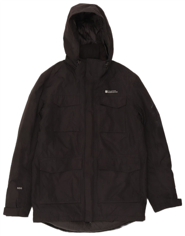 Casaco acolchoado com capuz masculino Mountain Warehouse poliéster preto médio UK 38